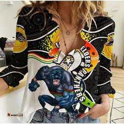Panthers Mascot NRL Women Casual Shirt NAIDOC