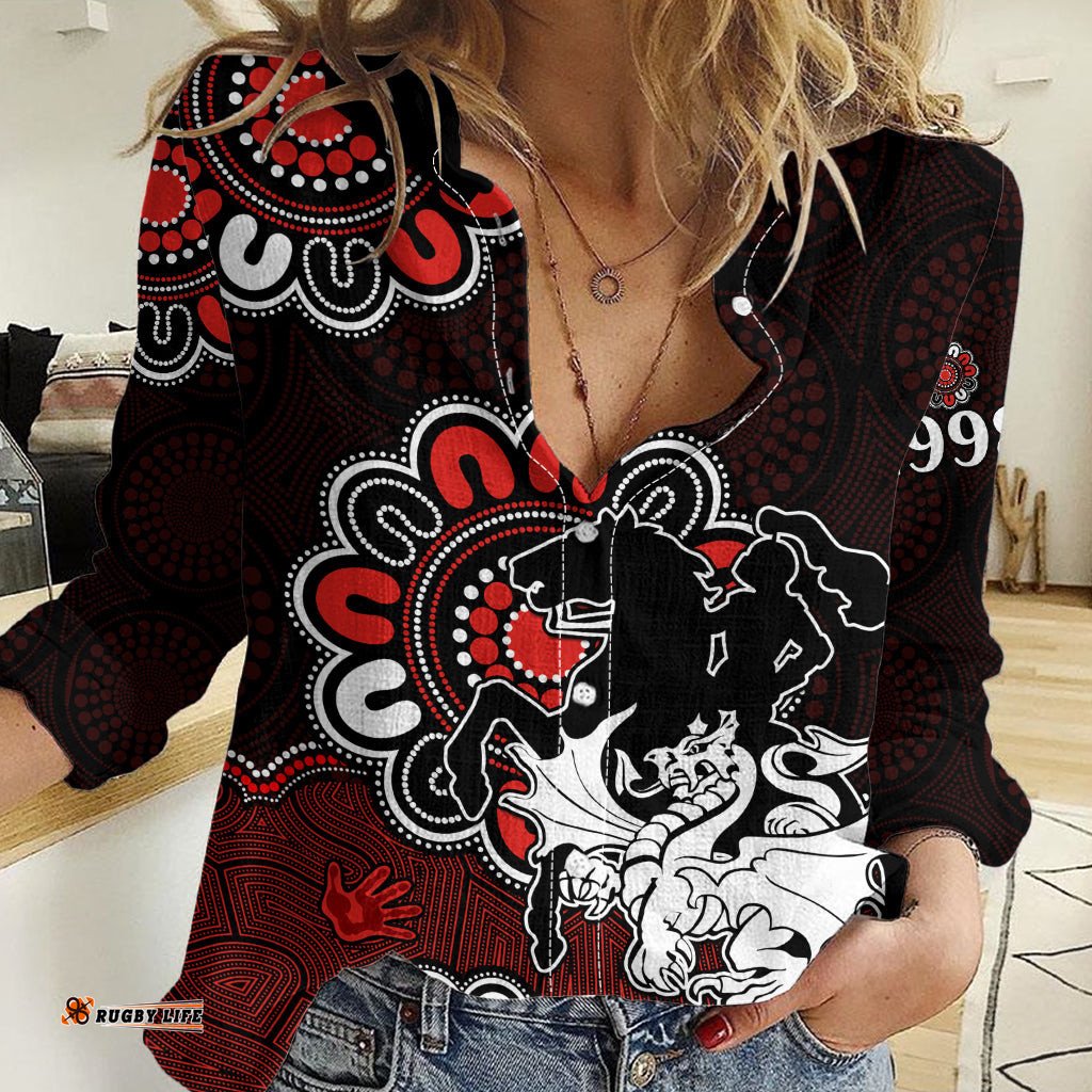 NRL St. George Illawarra Dragons Rugby Saints 1998 Aboriginal Women Casual Shirt