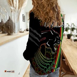 Penrith Panthers Rugby Women Casual Shirt The Mountain Men Aboriginal Art Dynamic