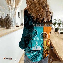 Perth Scorchers and Brisbane Heat Cricket Women Casual Shirt Aboriginal Art