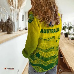 Australian Cricket - National Color Aboriginal Art Women Casual Shirt