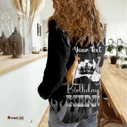 Personalised Australia King Birthday Women Casual Shirt Australian Map With Crown Black Version