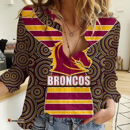 NRL - Boncos Women Casual Shirt Mix Dot Aboriginal