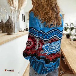 Adelaide Strikers Cricket ANZAC Women Casual Shirt Poppy Aboriginal Camouflage