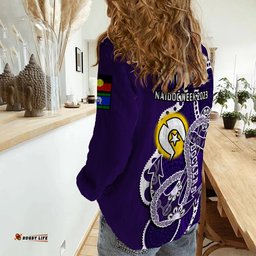 Fremantle Football NAIDOC 2023 Women Casual Shirt Dockers For Our Elders Indigenous Art