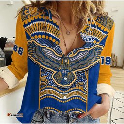 Eagles Football Women Casual Shirt West Coast 1986 Aboriginal Sporty Style