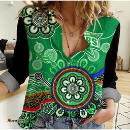 Custom Personalised Melbourne Stars Women Casual Shirt Cricket Indigenous Aboriginal Lizard Version