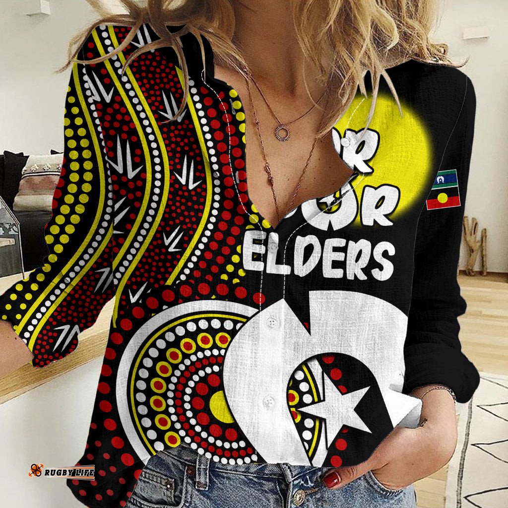 Custom Personalised 2023 NAIDOC Week Women Casual Shirt For Our Elders Artsy Style