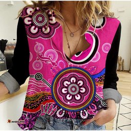 Sydney Sixers Women Casual Shirt Cricket Indigenous Aboriginal Lizard Version