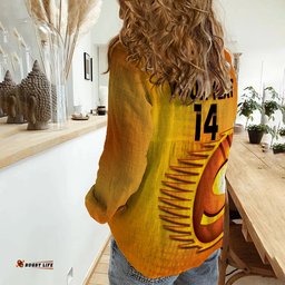 Custom Text And Number Perth Scorchers Cricket 2023 Women Casual Shirt Simple Style