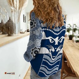 Cats Football Women Casual Shirt Geelong 1859 Indigenous Sporty Version