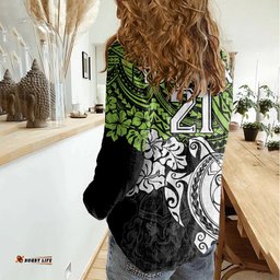 Custom Raiders Rugby Women Casual Shirt Canberra Hibiscus and Turtle With Polynesian Pattern