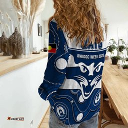 Geelong Football NAIDOC 2023 Women Casual Shirt Cats For Our Elders Indigenous Art