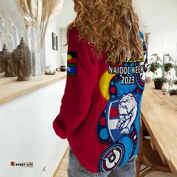 Western Bulldogs Football NAIDOC 2023 Women Casual Shirt Indigenous For Our Elders