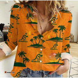 Wallabies Australian Rugby Women Casual Shirt Hawaii Style