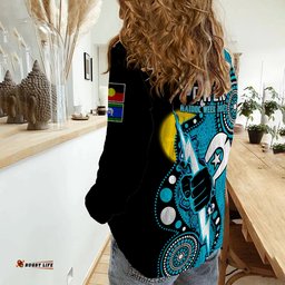 Port Adelaide Football NAIDOC 2023 Women Casual Shirt For Our Elders Indigenous Art