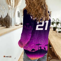 Custom NRL Broncos Women Casual Shirt The Starry Night Indigenous Aboriginal