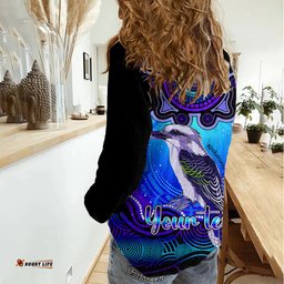 Personalised Australia Sagittarius Kookaburra Zodiac Women Casual Shirt Auz Astrology Aboriginal - Blue
