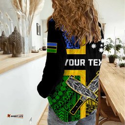 Custom Personalised Australian South Sea Islanders Flag Style Women Casual Shirt
