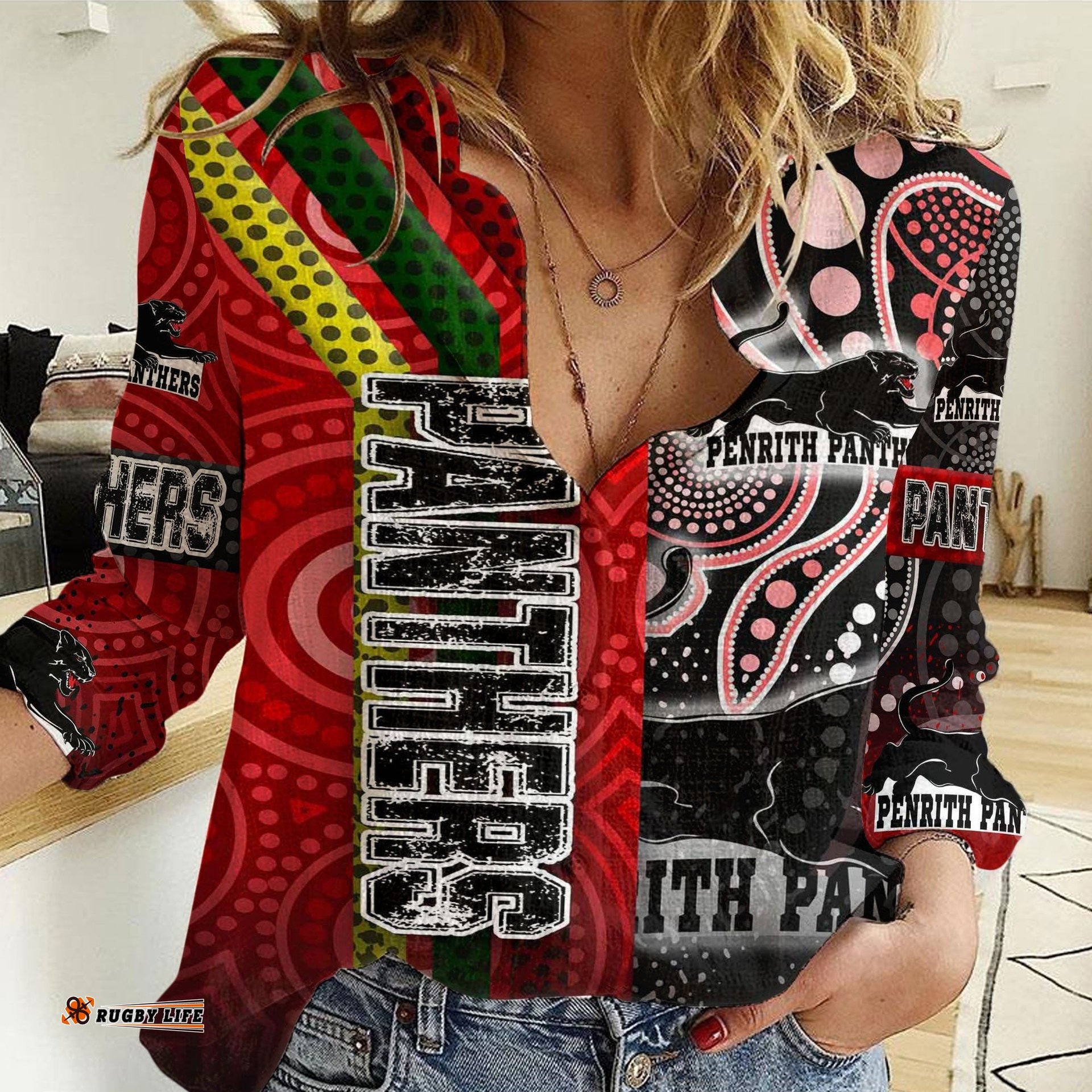 Vibe Hoodie Clothing - Penrith Panthers Sporty Style Women Casual Shirt