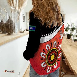Custom Personalised NAIDOC Week 2022 Women Casual Shirt Torres Strait Islander Version Red Aboriginal The Dhari