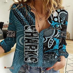 Vibe Hoodie Clothing - Cronulla-Sutherland Sharks Sporty Style Women Casual Shirt
