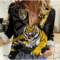 Richmond Football Women Casual Shirt Tigers 1885 Indigenous Basic Style