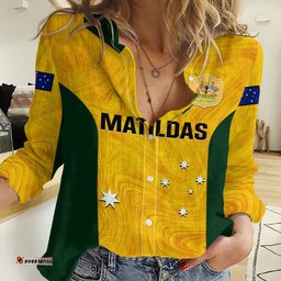 Personalised Australia Soccer Women Casual Shirt Gold Matildas World Cup 2023 Go Champions