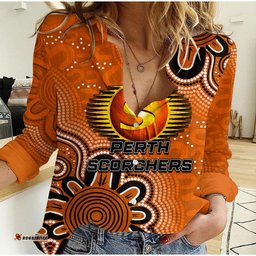 Custom Personalised And Number Scorchers Cricket Casual Shirt Aboriginal Orange