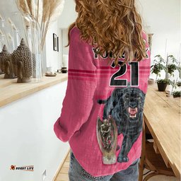 Custom Panther Premierships Women Casual Shirt Go Champions 2023 Pink Simple Style