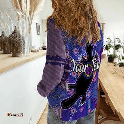 Custom Personalised Aboriginal Indigenous Platypus Purple Women Casual Shirt