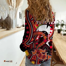 Custom Personalised NAIDOC Aboriginal Lizard Casual Shirt KID Red Style