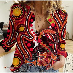 Custom Personalised NAIDOC Aboriginal Lizard Casual Shirt KID Red Style