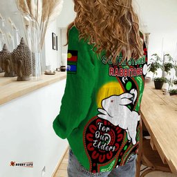 Rabbitohs Rugby NAIDOC 2023 Women Casual Shirt For Our Elders Aboriginal
