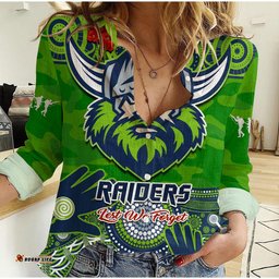 Custom Text And Number Raiders Rugby ANZAC 2023 Women Casual Shirt Dots Poppy Mix Camouflage Lest We Forget