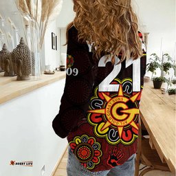 Custom Personalised AFL Gold Coast Suns 2009 Aboriginal Red Style Women Casual Shirt