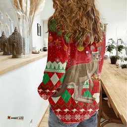 Australia Christmas Women Casual Shirt Aussie Kangaroo Santa Merry Xmas