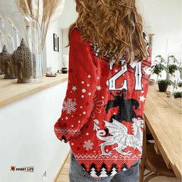 Custom Dragons Rugby Women Casual Shirt Chirstmas Vibe 2023