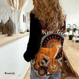 Personalised Australian Astrology Women Casual Shirt Aboriginal Dingo Zodiac Sign