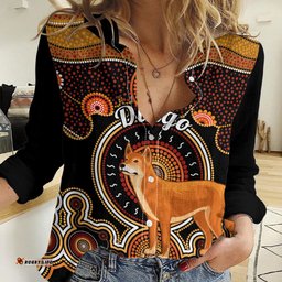 Personalised Australian Astrology Women Casual Shirt Aboriginal Dingo Zodiac Sign