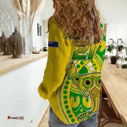 Custom Personalised Australia Kangaroo Soccer World Cup Women Casual Shirt Socceroos Aboriginal