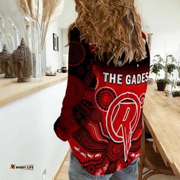 Renegades Cricket Women Casual Shirt Melbourne Gradient Aboriginal Art