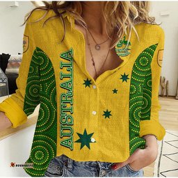 Australia Soccer Casual Shirt Aboriginal Dot Patterns