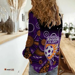 Perth Glory Football Women Casual Shirt Aboriginal Art