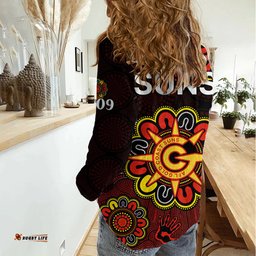 AFL Gold Coast Suns 2009 Aboriginal Red Style Women Casual Shirt