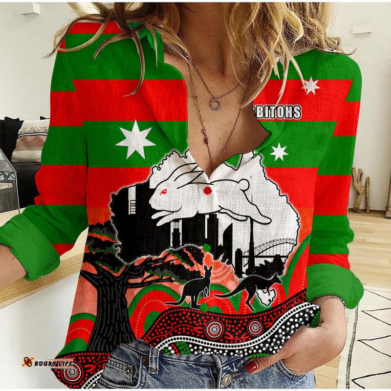 Rabbitohs Rugby Casual Shirt Australia Day Style