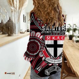 St Kilda Saints Women Casual Shirt Boomerang Indigenous Dots