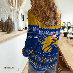 West Coast Football Women Casual Shirt Eagles Indigenous Merry Christmas