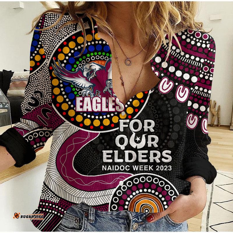Sea Eagles Rugby Casual Shirt NAIDOC 2023 Aboriginal