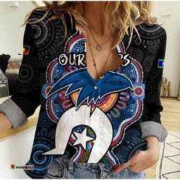 Custom Personalised Crows Football NAIDOC Week 2023 Women Casual Shirt For Our Elders Indigenous